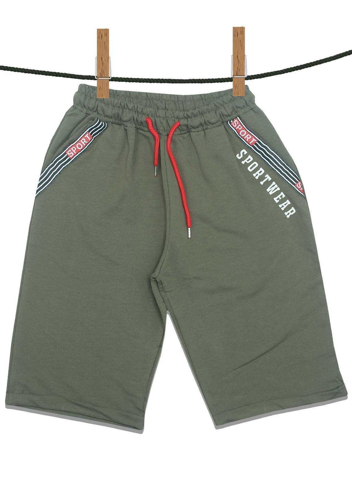 Sanaulla Exclusive Range Jersey Casual Shorts for Boys -  3141-2 Green