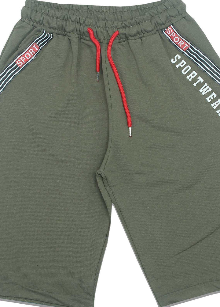 Sanaulla Exclusive Range Jersey Casual Shorts for Boys -  3141-2 Green