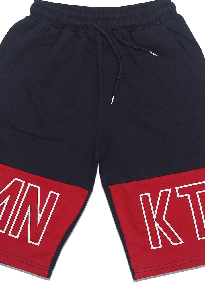 Sanaulla Exclusive Range Jersey Casual Shorts for Boys -  D-3083-2 Navy
