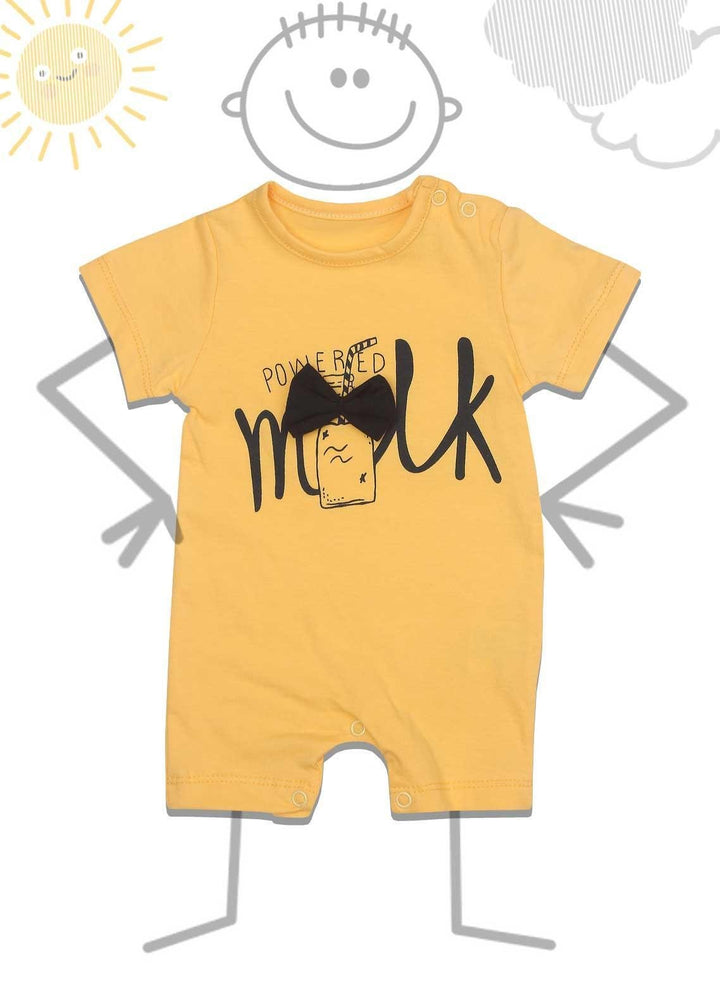 Sanaulla Exclusive Range Cotton Fancy Romper for Boys -  D-114218 Yellow