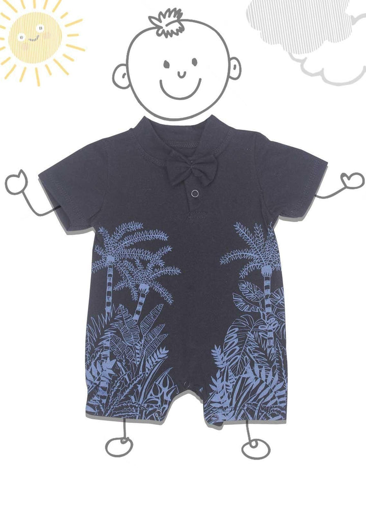 Sanaulla Exclusive Range Cotton Fancy Boys Romper -  D-114219 Dark Blue