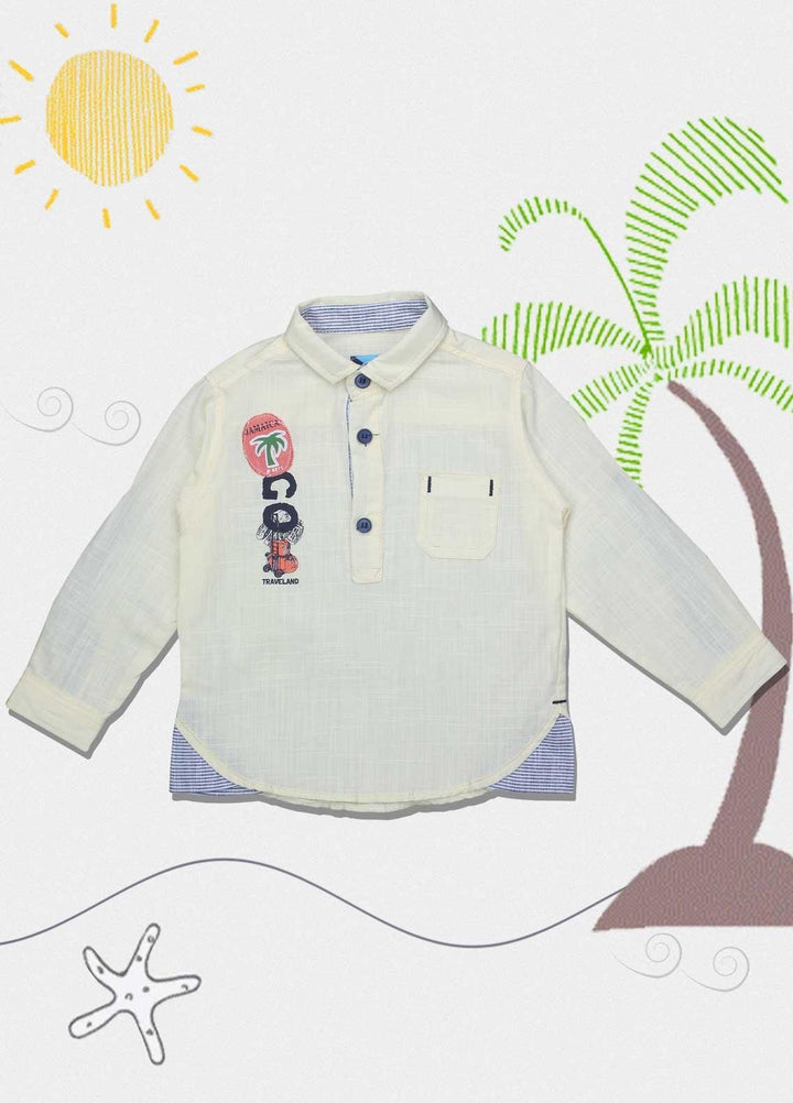 Sanaulla Exclusive Range Cotton Fancy Boys Shirts -  551 Yellow