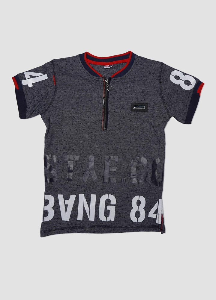 Sanaulla Exclusive Range Cotton Casual T-Shirts for Boys -  2072 Dark Grey