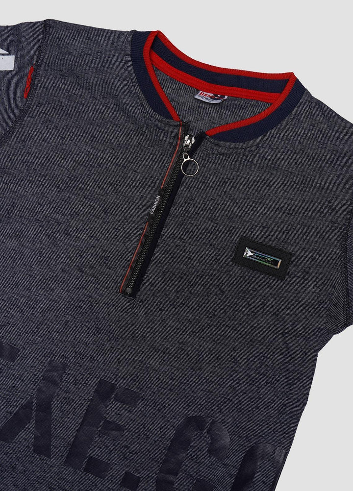 Sanaulla Exclusive Range Cotton Casual T-Shirts for Boys -  2072 Dark Grey