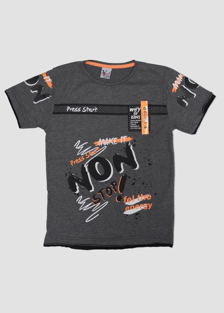 Sanaulla Exclusive Range Cotton Casual Boys T-Shirts -  6797 Grey