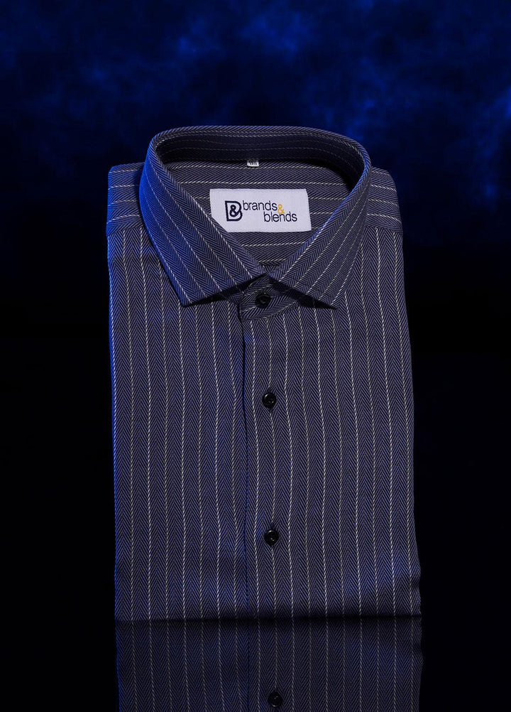 Brands & Blends Cotton Formal Shirts for Men -  Dark Blue3