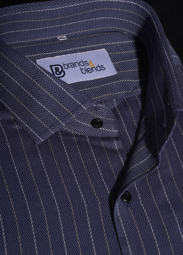Brands & Blends Cotton Formal Shirts for Men -  Dark Blue3