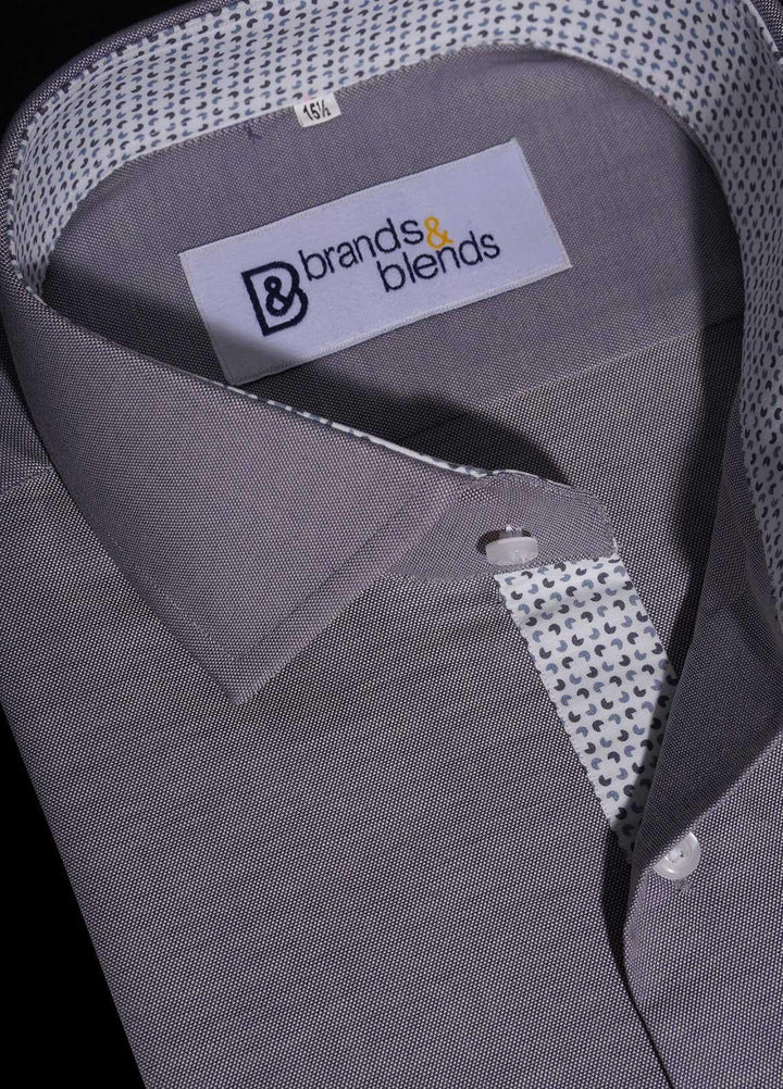 Brands & Blends Cotton Formal Shirts for Men -  Light Grey4