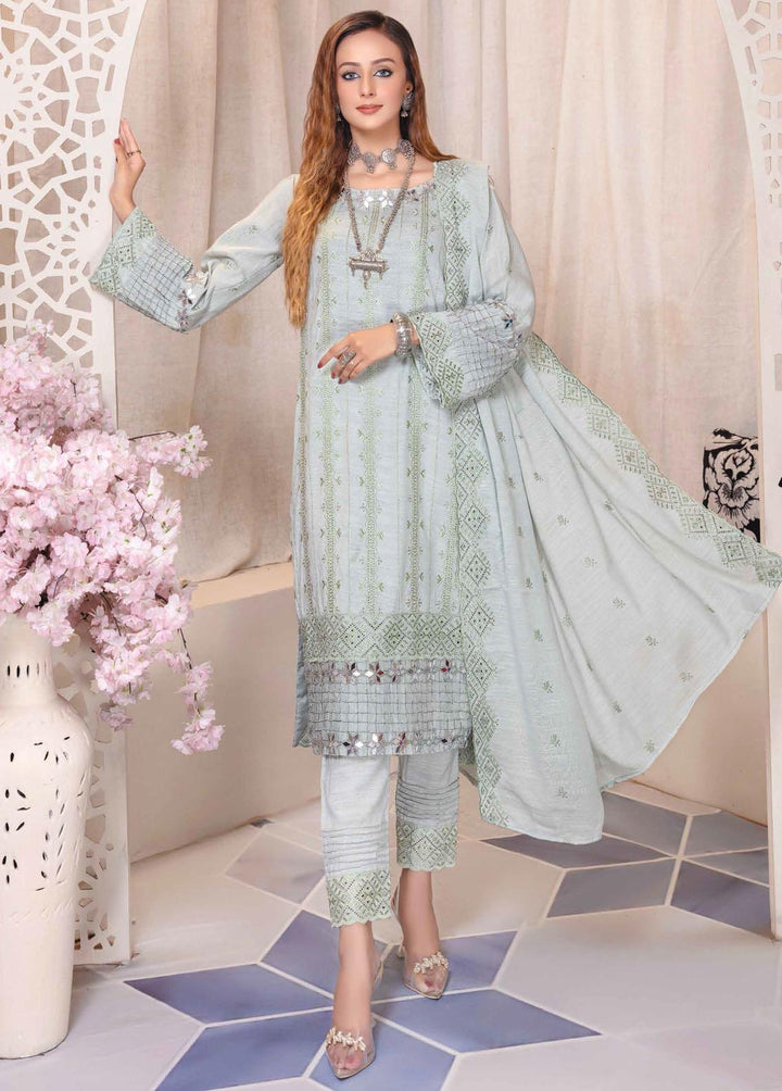 Breeze By Aalaya Embroidered Slub Suits Unstitched 3 Piece ALY22BS DE-02 - Winter Collection