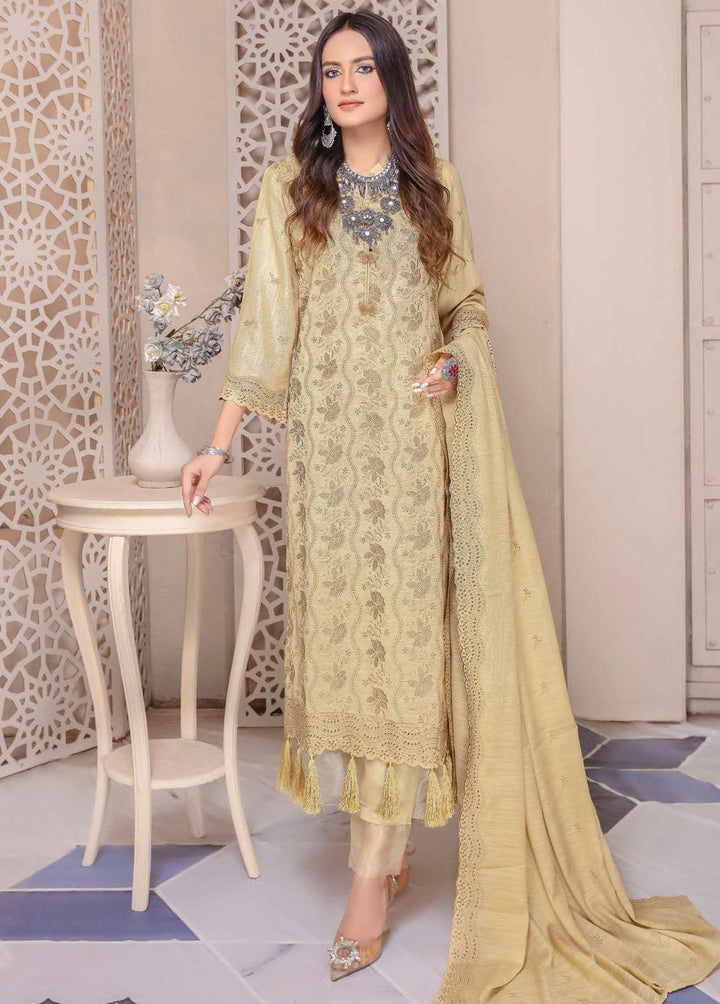 Breeze By Aalaya Embroidered Slub Suits Unstitched 3 Piece ALY22BS DE-04 - Winter Collection