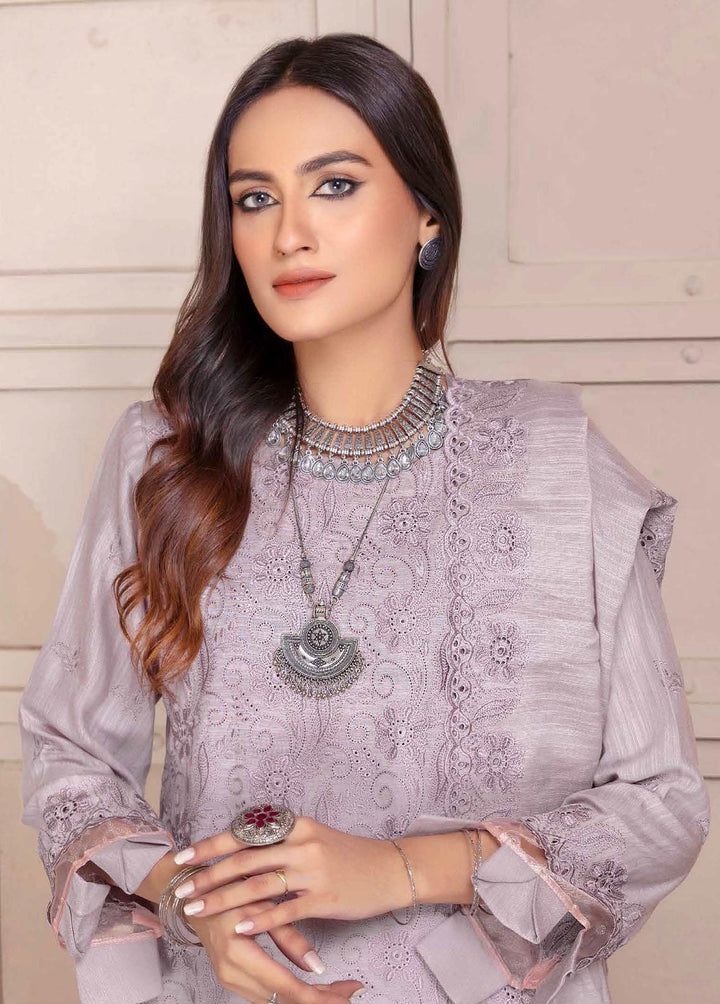 Breeze By Aalaya Embroidered Slub Suits Unstitched 3 Piece ALY22BS DE-07 - Winter Collection