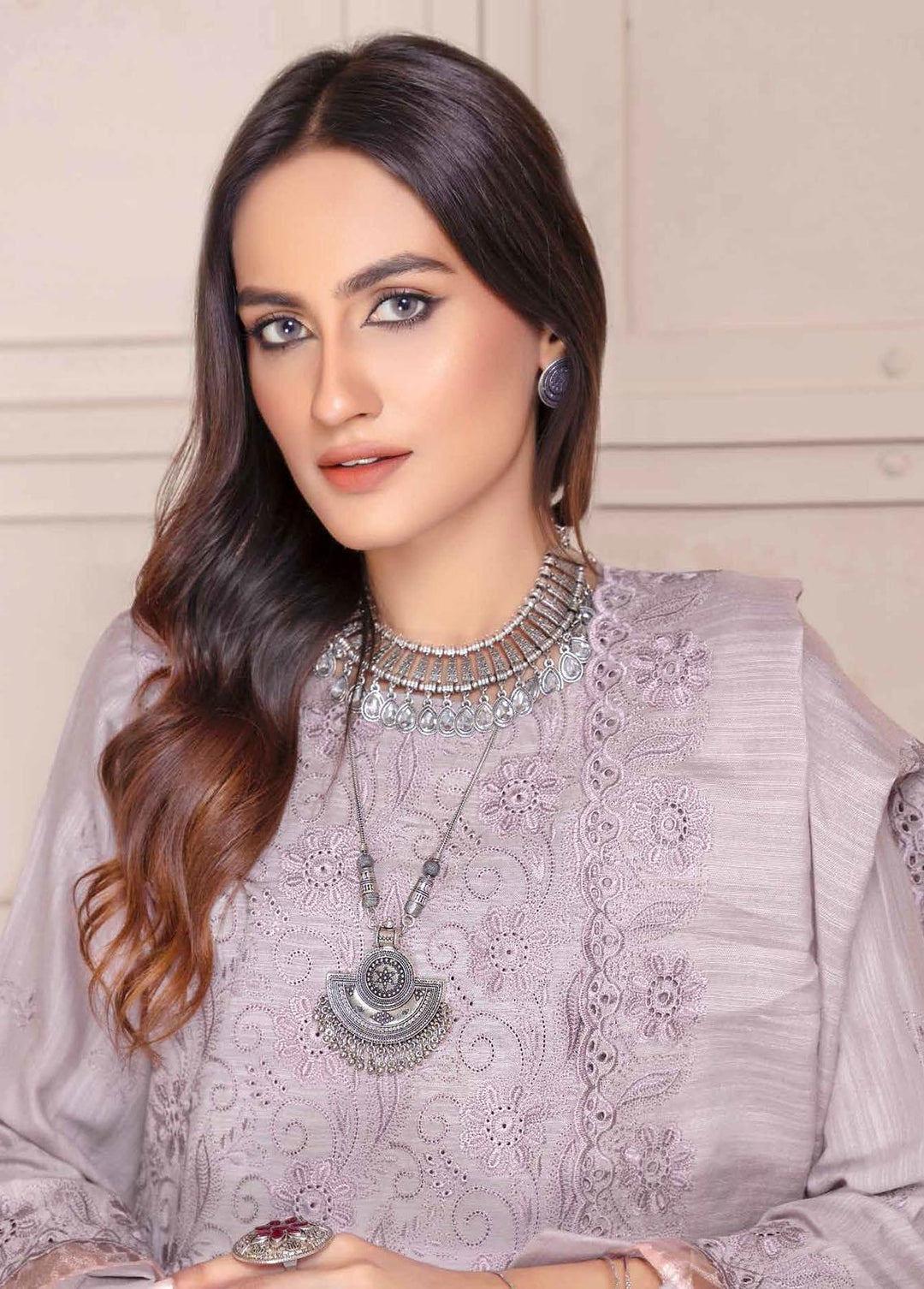 Breeze By Aalaya Embroidered Slub Suits Unstitched 3 Piece ALY22BS DE-07 - Winter Collection