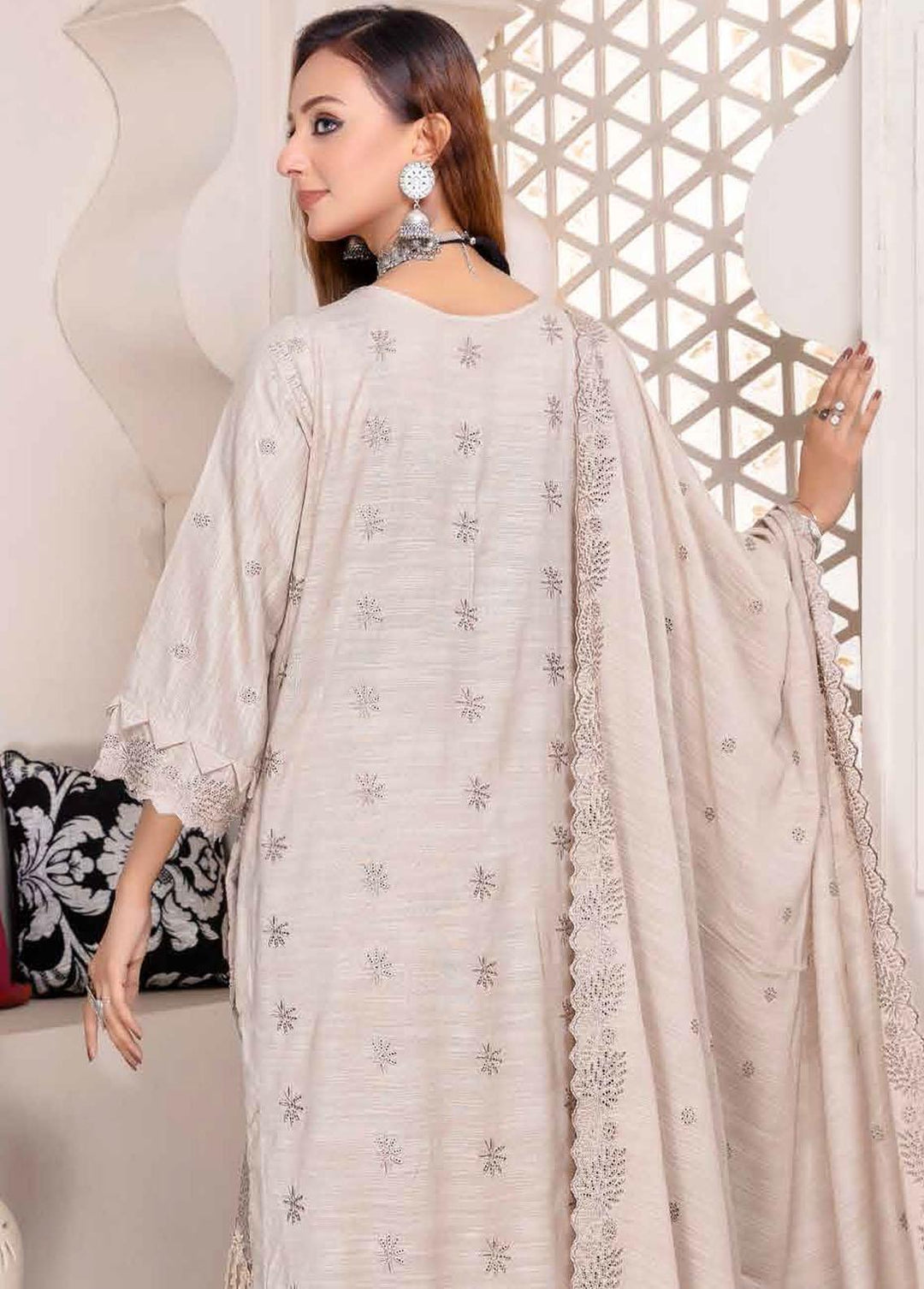 Breeze By Aalaya Embroidered Slub Suits Unstitched 3 Piece ALY22BS DE-08 - Winter Collection