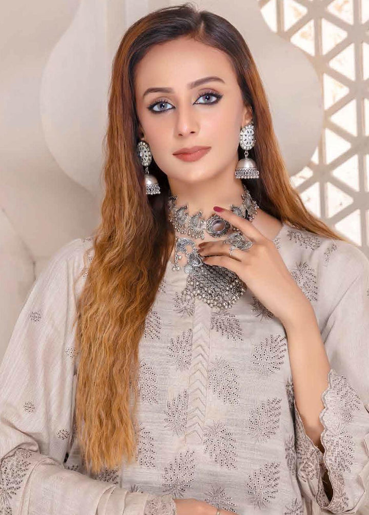 Breeze By Aalaya Embroidered Slub Suits Unstitched 3 Piece ALY22BS DE-08 - Winter Collection