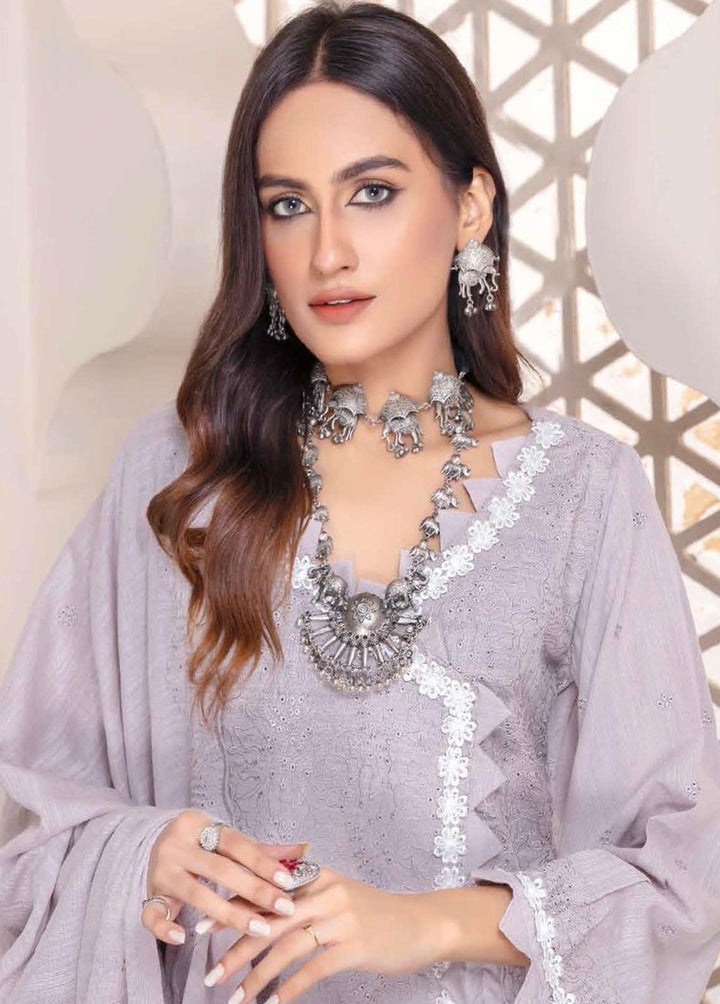 Breeze By Aalaya Embroidered Slub Suits Unstitched 3 Piece ALY22BS DE-09 - Winter Collection