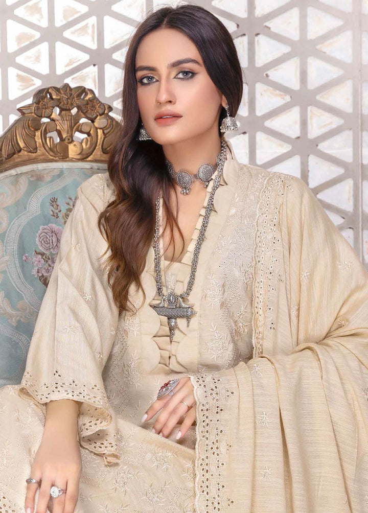 Breeze By Aalaya Embroidered Slub Suits Unstitched 3 Piece ALY22BS DE-10 - Winter Collection