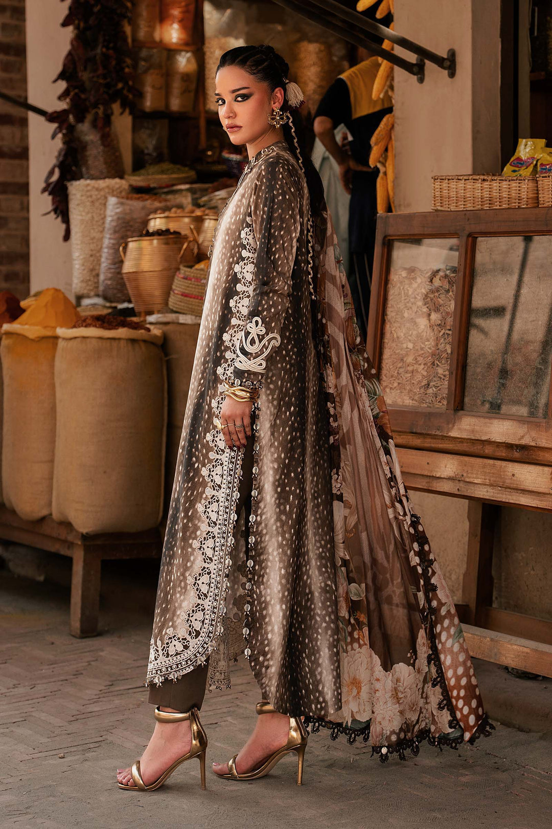 M Prints by Maria B Unstitched Printed Linen 3 Piece Suit MB26UPC 5B - Casual Collection
