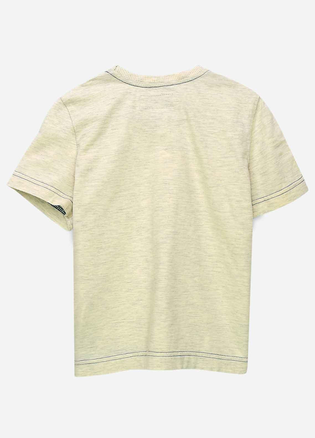 Brumano Cotton Casual T-Shirts for Boys -  BRM21JS Heather Grey Yellow Pocket