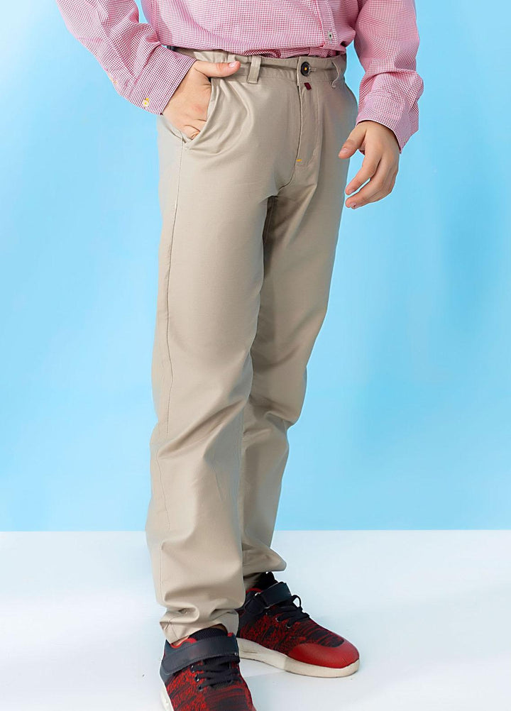 Brumano  Casual Trousers for Boys -  Beige Light Weight Casual Trouser JNR-TR-0064