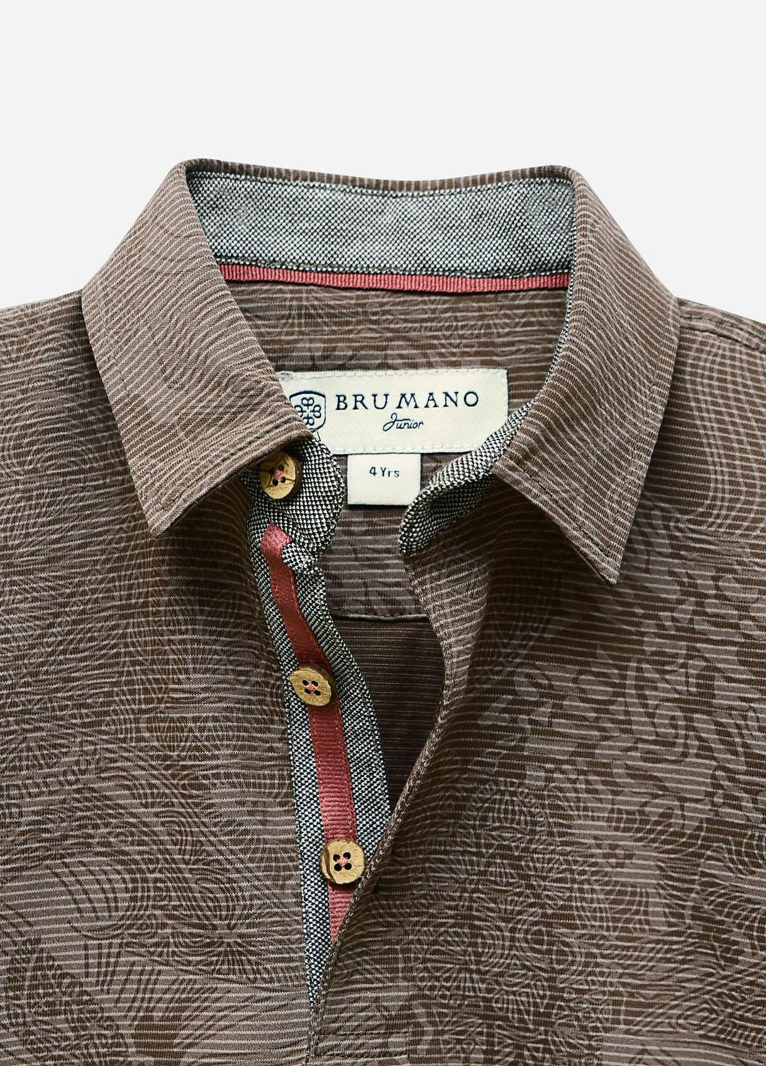 Brumano Cotton  Shirt for Boys -  BM21P 234 Brown Striped Casual Polo