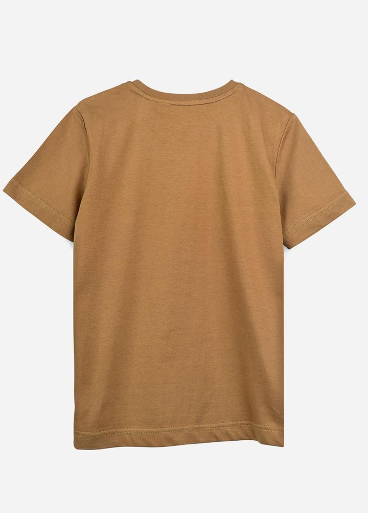 Brumano  Casual T-Shirts for Boys -  Mustard Surf Printed Casual T-Shirt BRM-JNR-1614