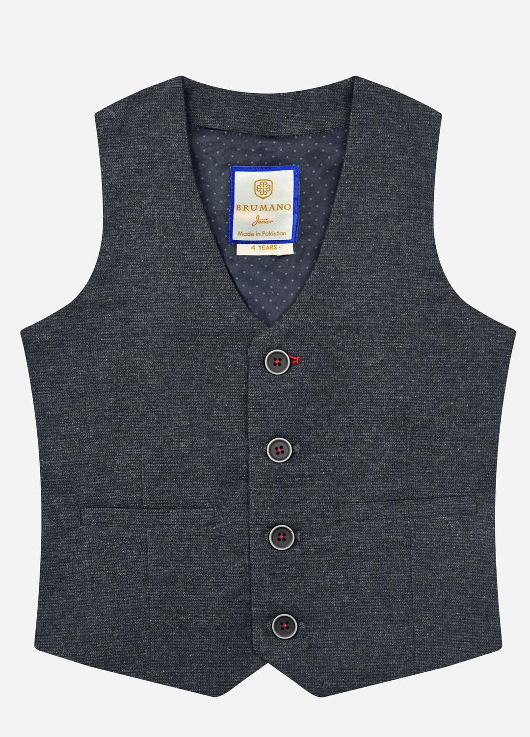 Brumano  Casual Vest for Boys -  Grey Micro Checkered Suit Vest With Bow BRM-JNR-1409