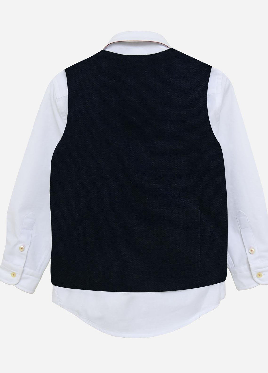 Brumano Cotton Formal Waistcoat for Boys -  BM21W 289 Navy Blue Textured Suit Waistcoat
