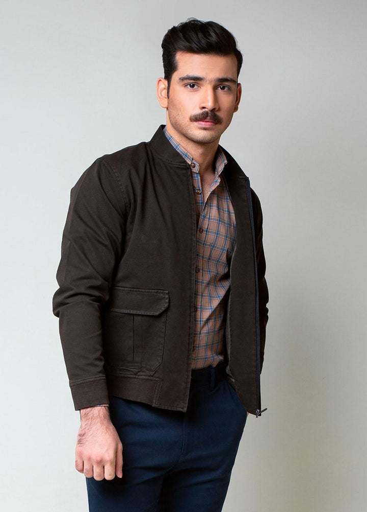 Brumano Polyester Casual Jackets for Mens -   Dark Brown Baseball