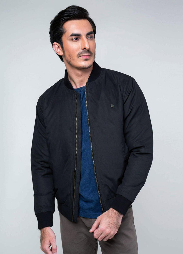 Brumano Polyester Casual Mens Jackets -   Charcoal Quilted Bomber
