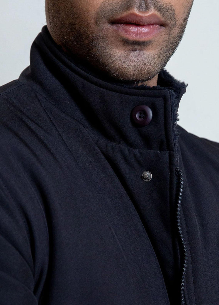 Brumano   Jackets for Men -  JKT-1076 Black Quilted Long Coat