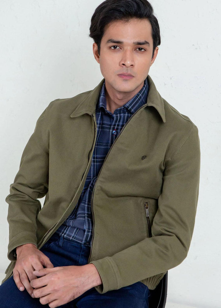 Brumano   Jackets for Men -  BRM-1058 Olive Green Casual Collar