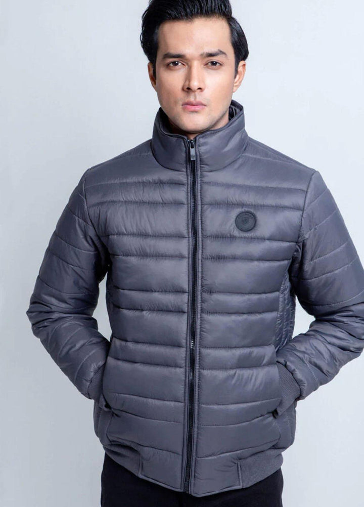 Brumano   Jackets for Men -  BRM-1064 Grey Nylon Puffer