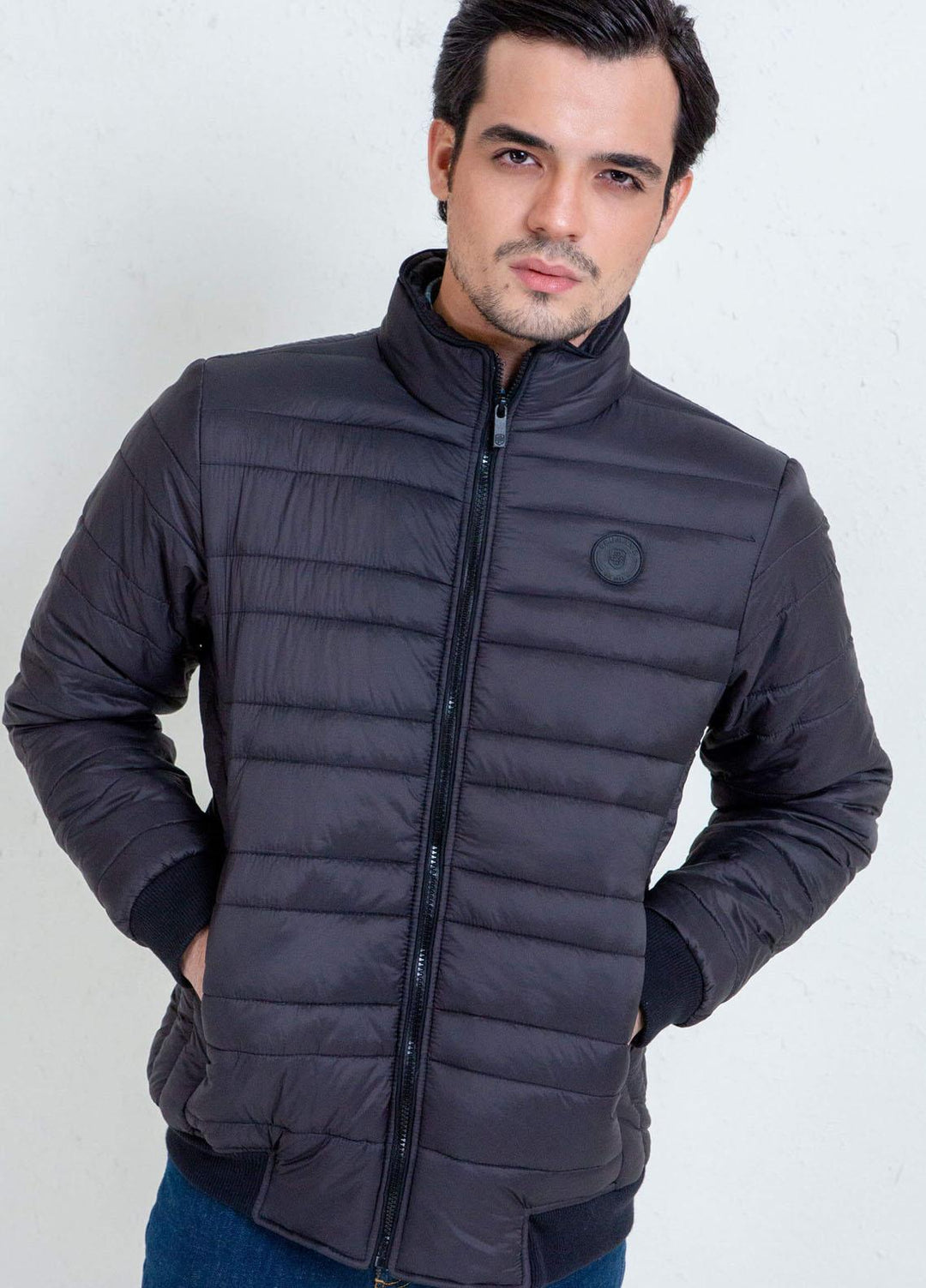 Brumano   Jackets for Men -  BRM-1063 Black Nylon Puffer