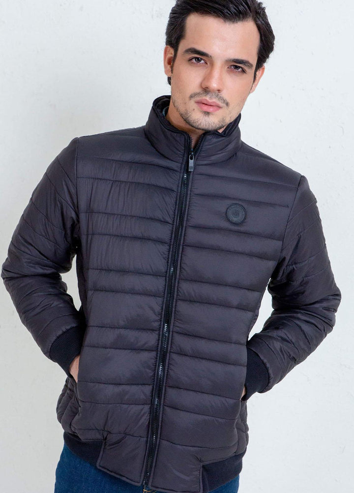 Brumano   Jackets for Men -  BRM-1063 Black Nylon Puffer