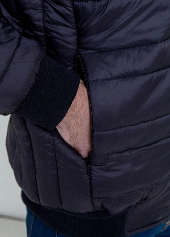 Brumano   Jackets for Men -  BRM-1063 Black Nylon Puffer