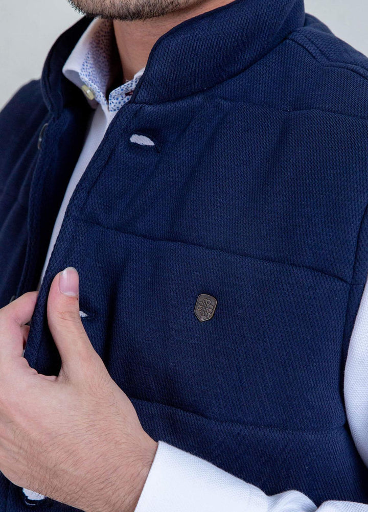 Brumano   Jackets for Men -  BRM-213 Navy Blue Knitted Sleeveless