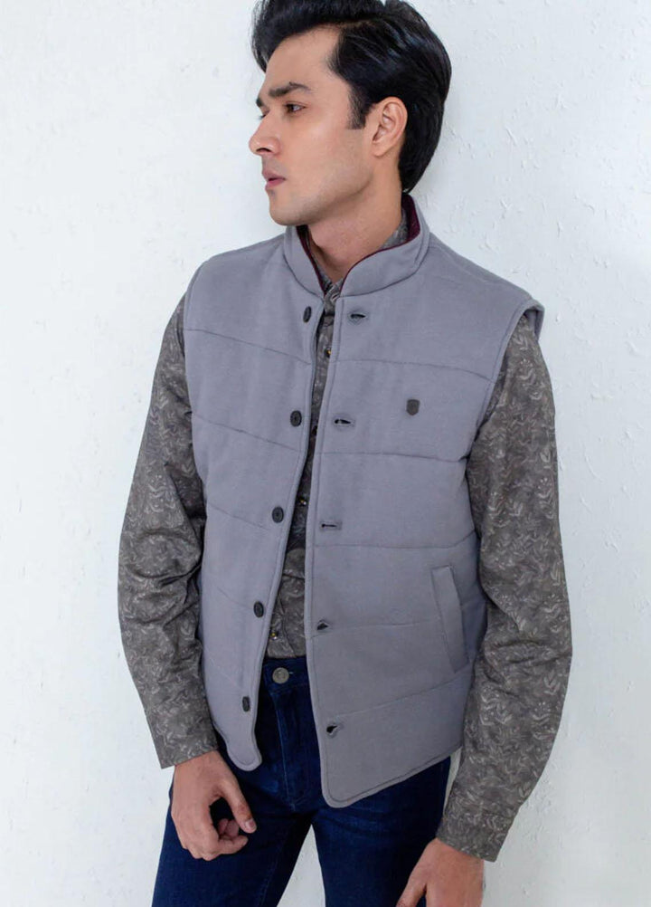 Brumano   Jackets for Men -  BRM-210 Slate Grey Knitted Sleeveless