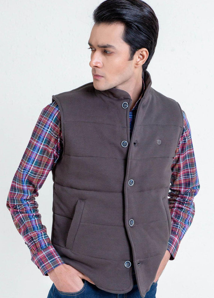 Brumano   Jackets for Men -  JKT-212 Olive Green Knitted Sleeveless