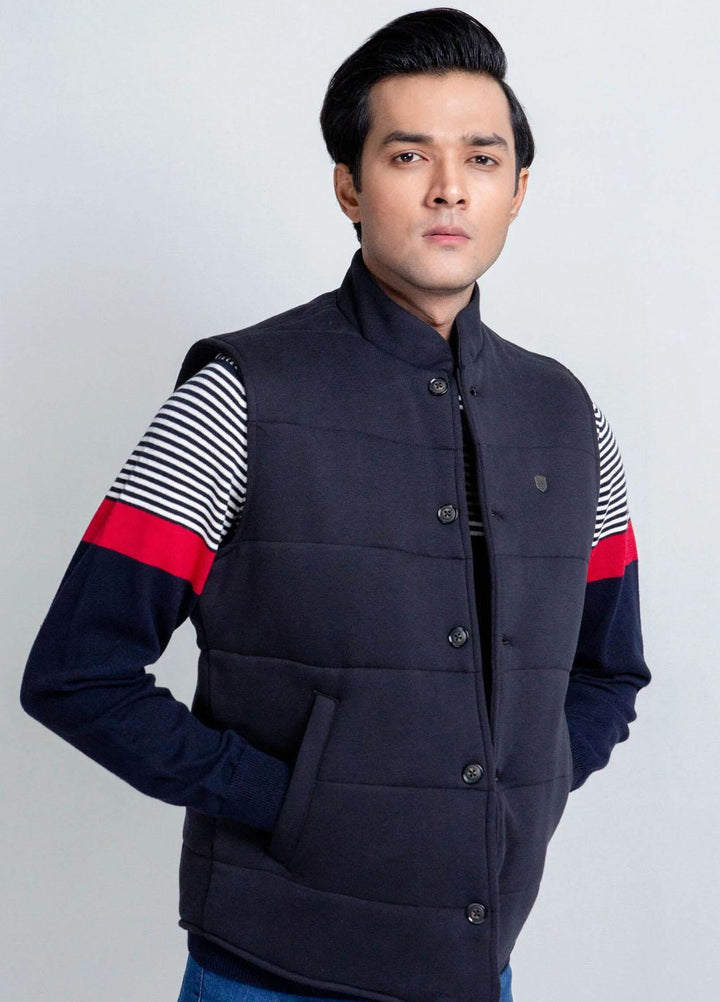 Brumano   Jackets for Men -  BRM-209 Black Knitted Sleeveless