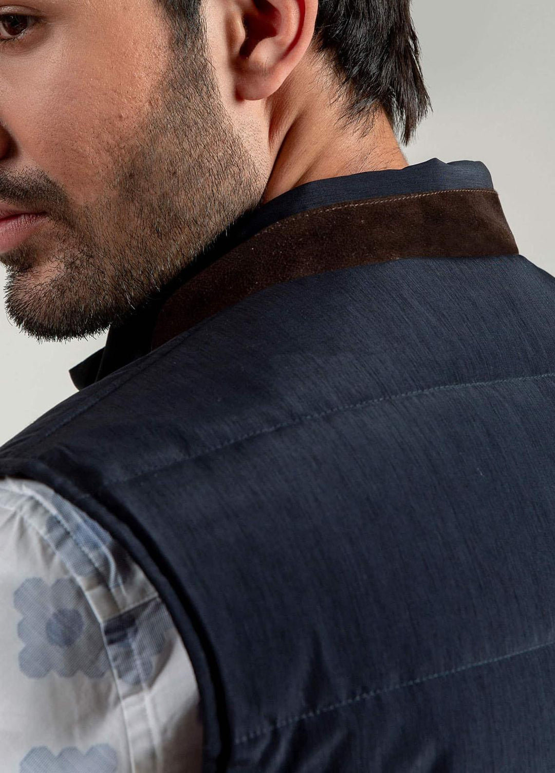 Brumano   Jackets for Men -  SLJ-1019 Navy Blue Quilted Sleeveless