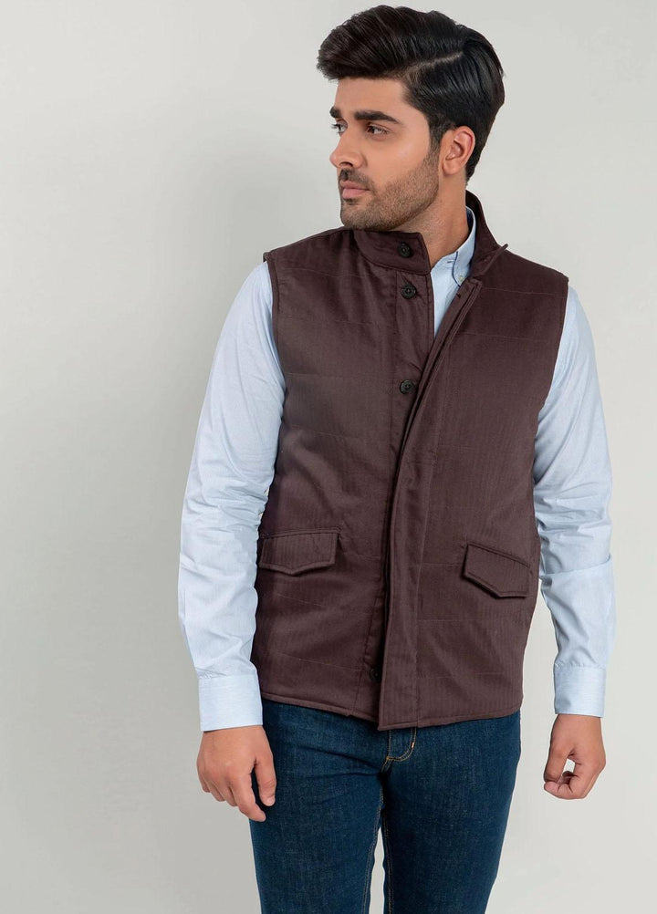 Brumano   Jackets for Men -  BRM-1035 Auburn Sleeveless Herringbone