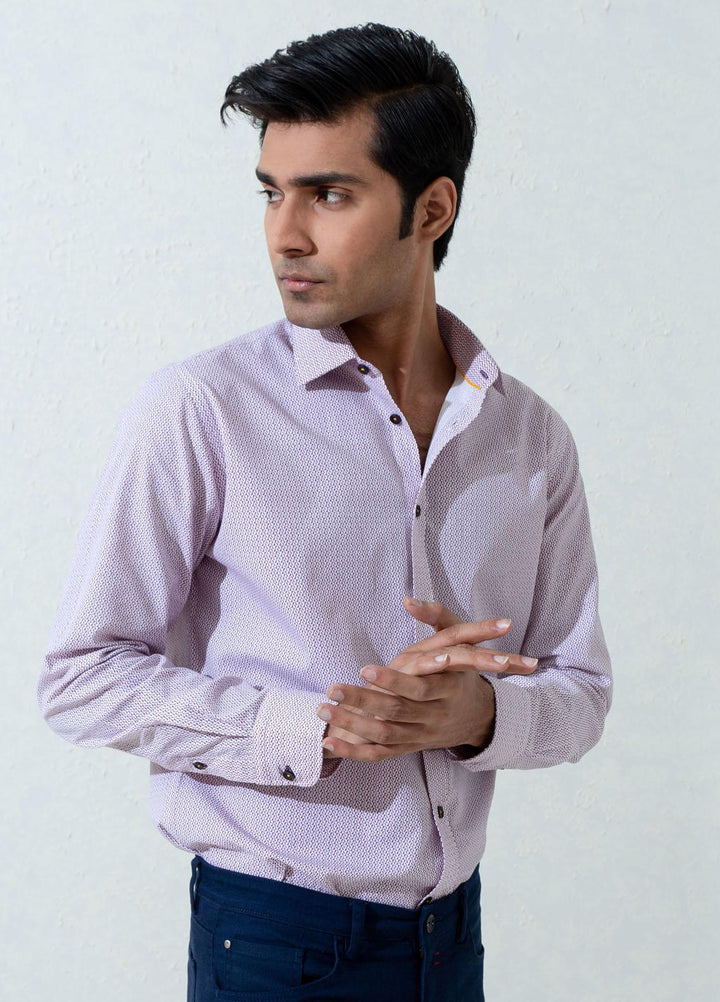 Brumano Cotton Casual Shirts for Men -  Maroon & White Printed