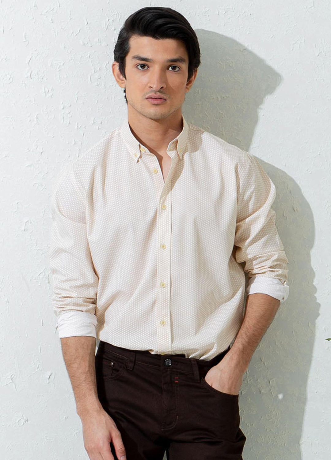 Brumano Cotton Casual Shirts for Men -  Yellow Geo Printed