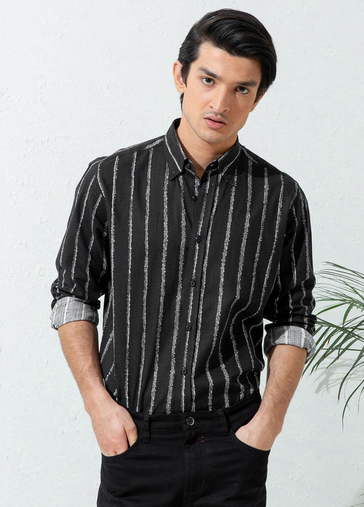 Brumano Cotton Casual Shirts for Men -  Black Striped