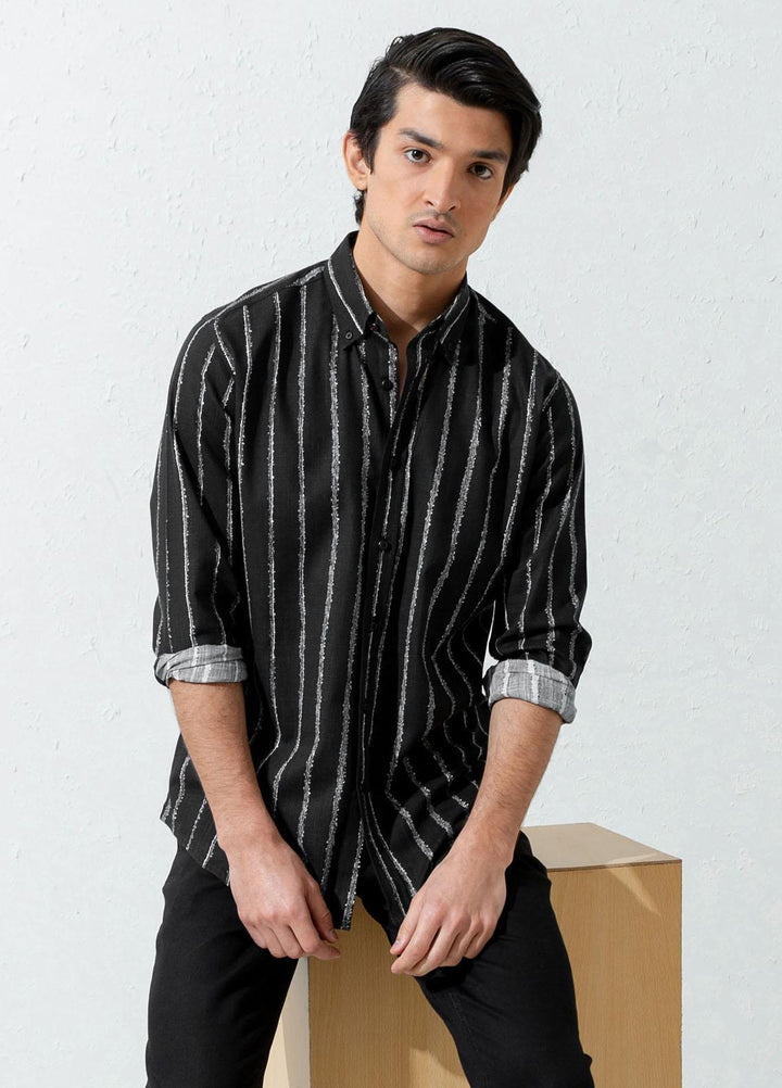 Brumano Cotton Casual Shirts for Men -  Black Striped
