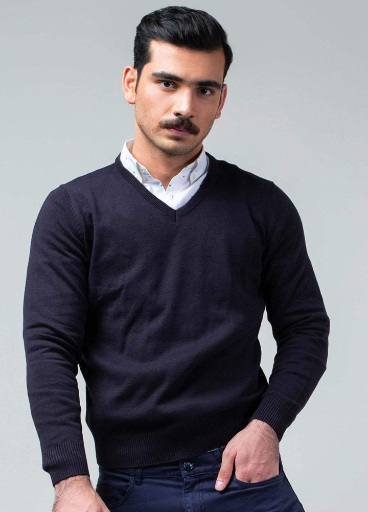 Brumano Cotton Casual Men Sweater -  Charcoal Full Sleeve V-Neck