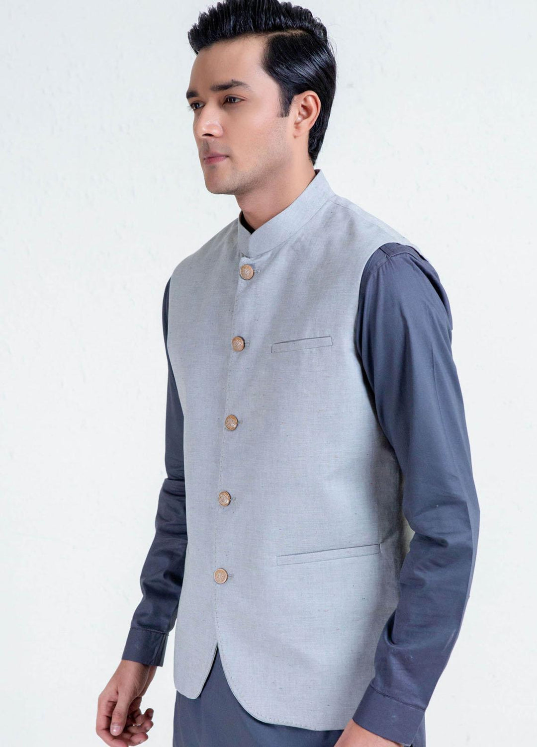 Brumano Polyester Formal Men Waistcoats -  BRM-1296 Light Green Structured