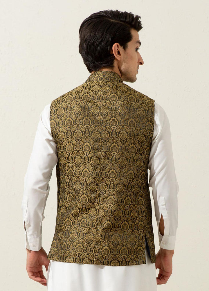 Brumano Polyester Luxury Waistcoat for Men - Golden BRM-1344