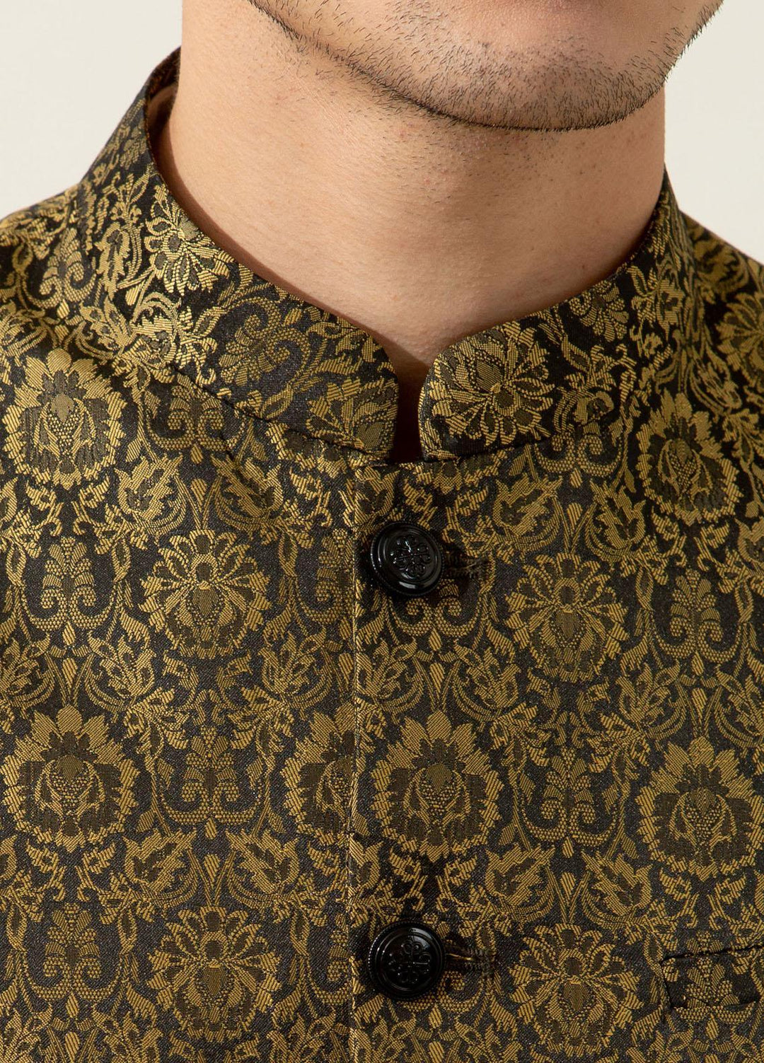 Brumano Polyester Luxury Waistcoat for Men - Golden BRM-1344