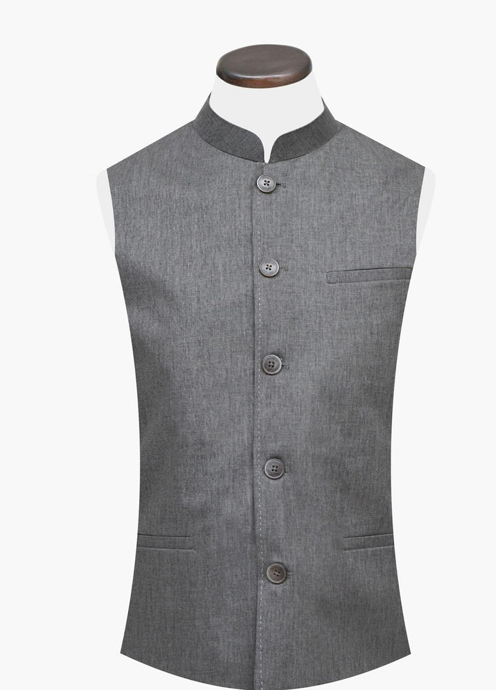 Brumano Outer Cotton  Waistcoat for Men -  Brown Linen Waistcoat BRM-1372